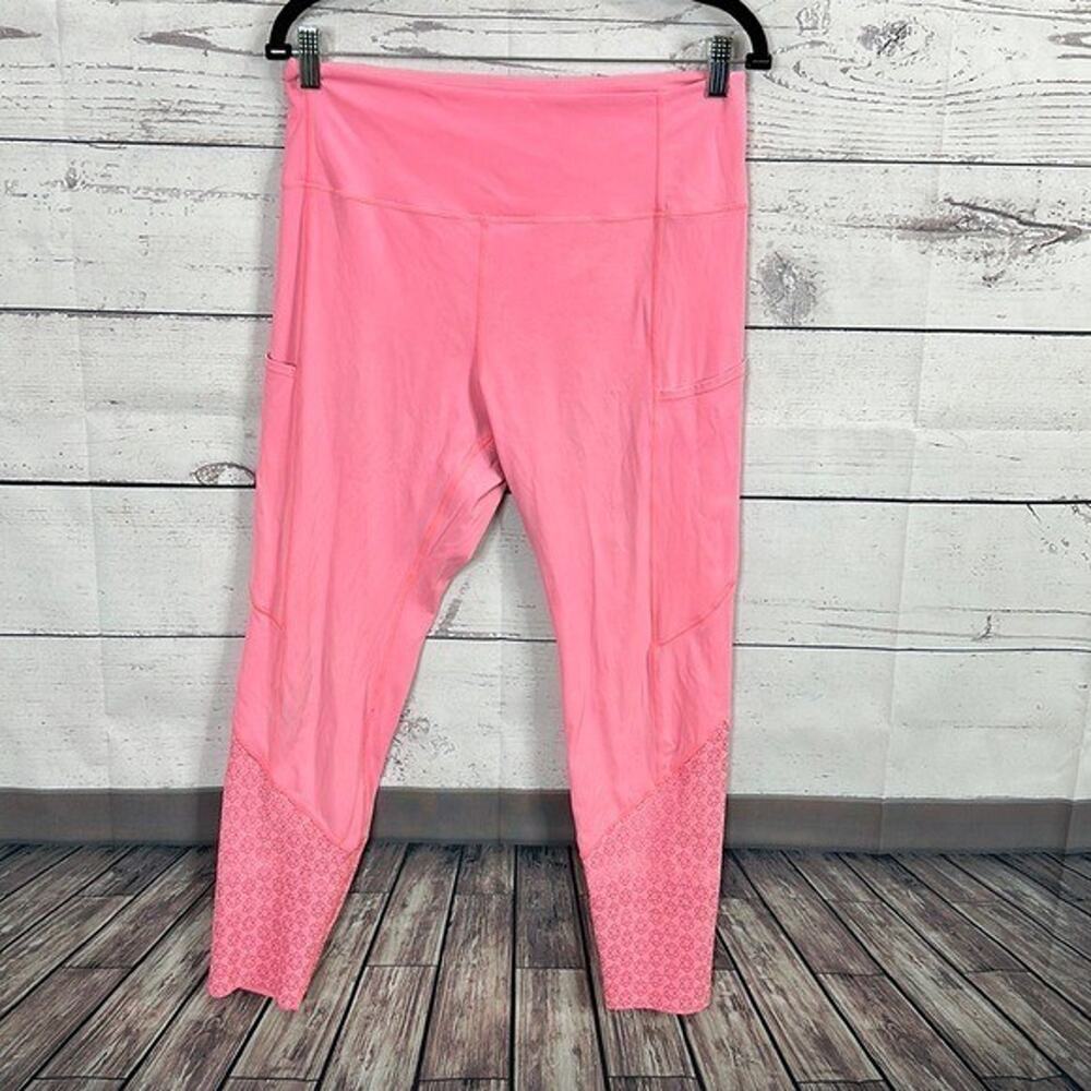 Zyia Leggings Womens 12 Pink Pockets Stretch High Rise Gym Training Casual